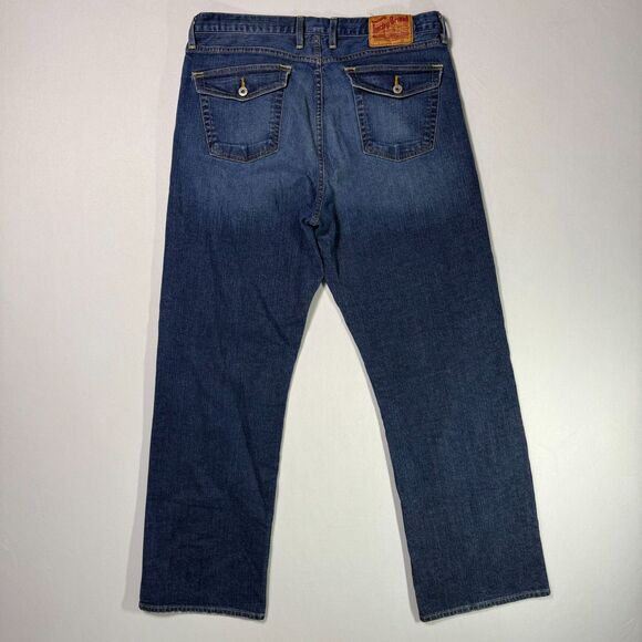 Lucky Brand Dungarees Jeans, Sz 36, Med Wash Distressed, Back Flap Pocket 2/$25 - Picture 3 of 16